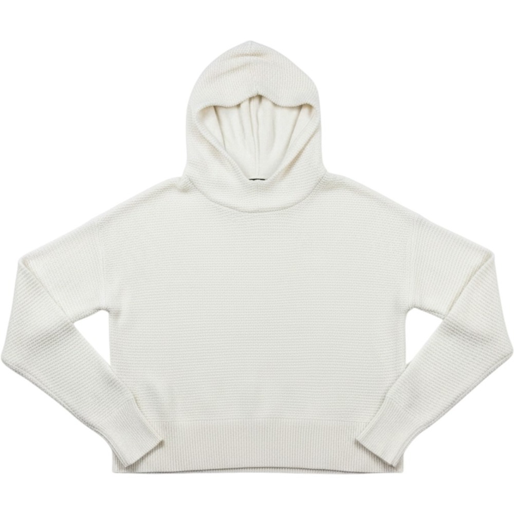All in Motion Knit Hoodie Sweater Textured Pullover Cream XL Cotton Blend Women